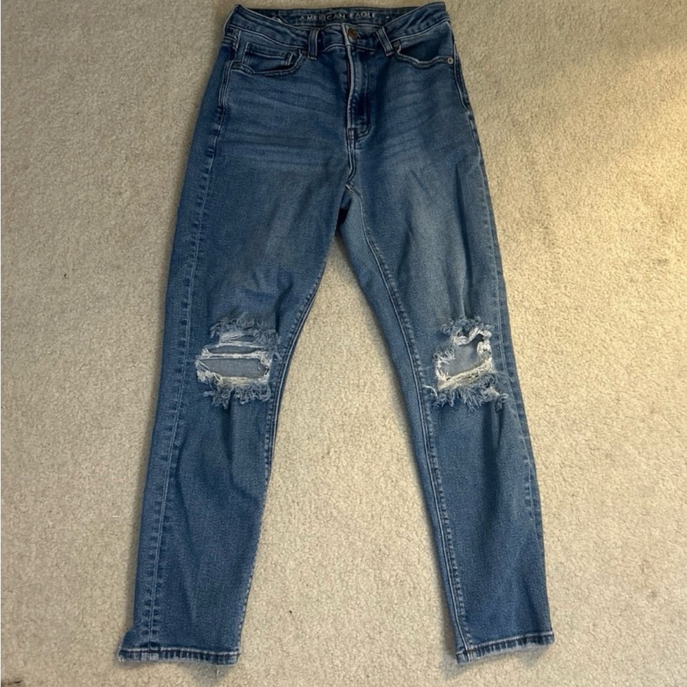 American Eagle Outfitters Women's Ripped Blue Skinny Jeans